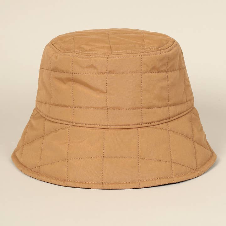 Fashion City - Wholesale Bucket hat – Women's - Plain Color Quilted Warm Bucket Hat3