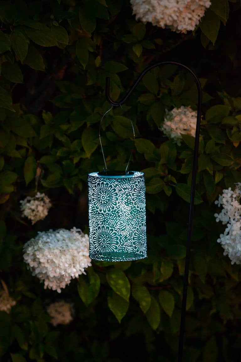 Allsop Home & Garden - Wholesale Outdoor/Lawn Light - Stella Cylinder 7.5" Solar Lantern - Metallic Emerald2