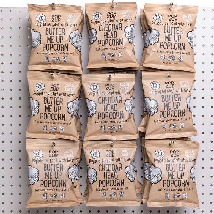 Popzup Popcorn - Wholesale Popcorn - Butter Me Up Popcorn Bags - 70 calorie7