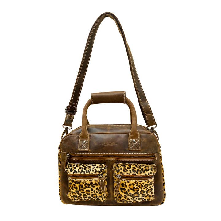 Arrigo - Wholesale Shoulder Bag - Women's - Westernbag Cognac Buffalo Leather with an Animal Print9
