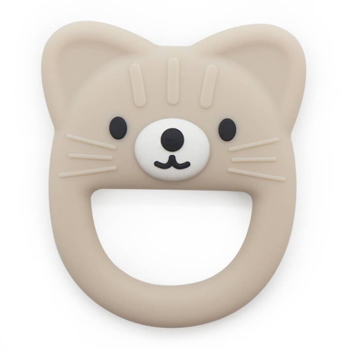 Kitten Silicone Baby Teether - Baby Shower Gift - Cream Cat for wholesale by Giften Market