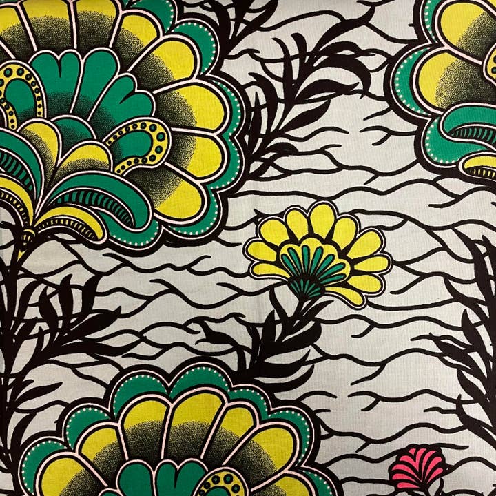 MW143, cotone stampato, cera Mitex, motivo floreale, per la vendita all'ingrosso da parte di Reburoni