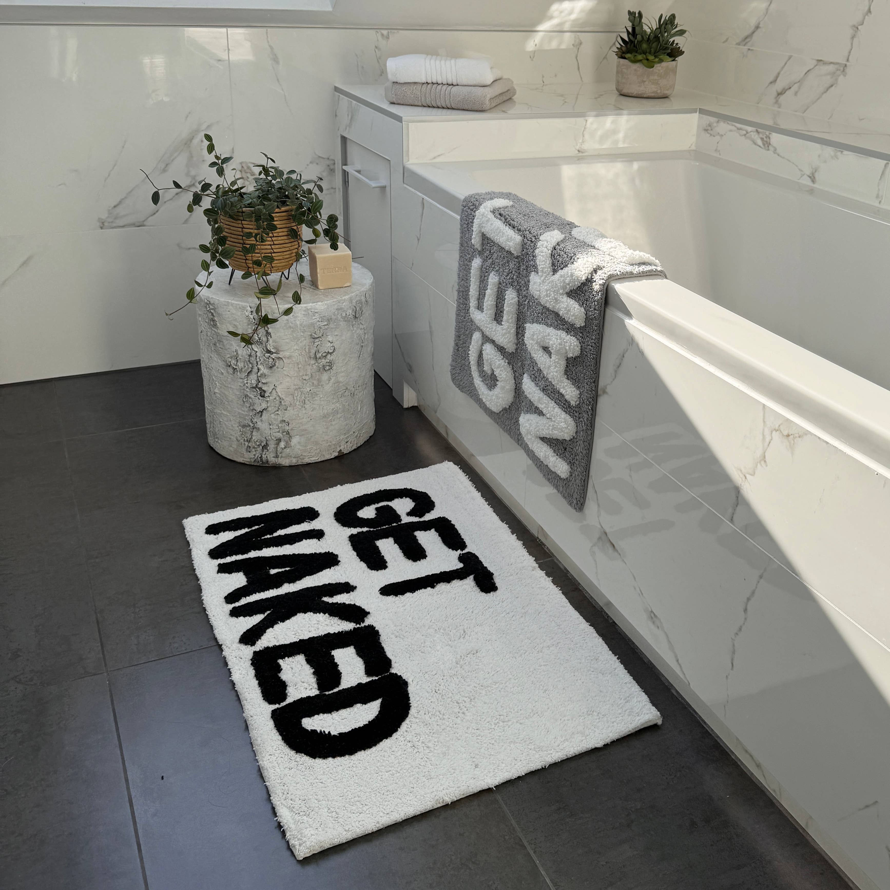 Allure Bath Fashions - Wholesale Bath Mat - Get Naked Bath Mat - Non Slip Slogan Bathroom Rug6