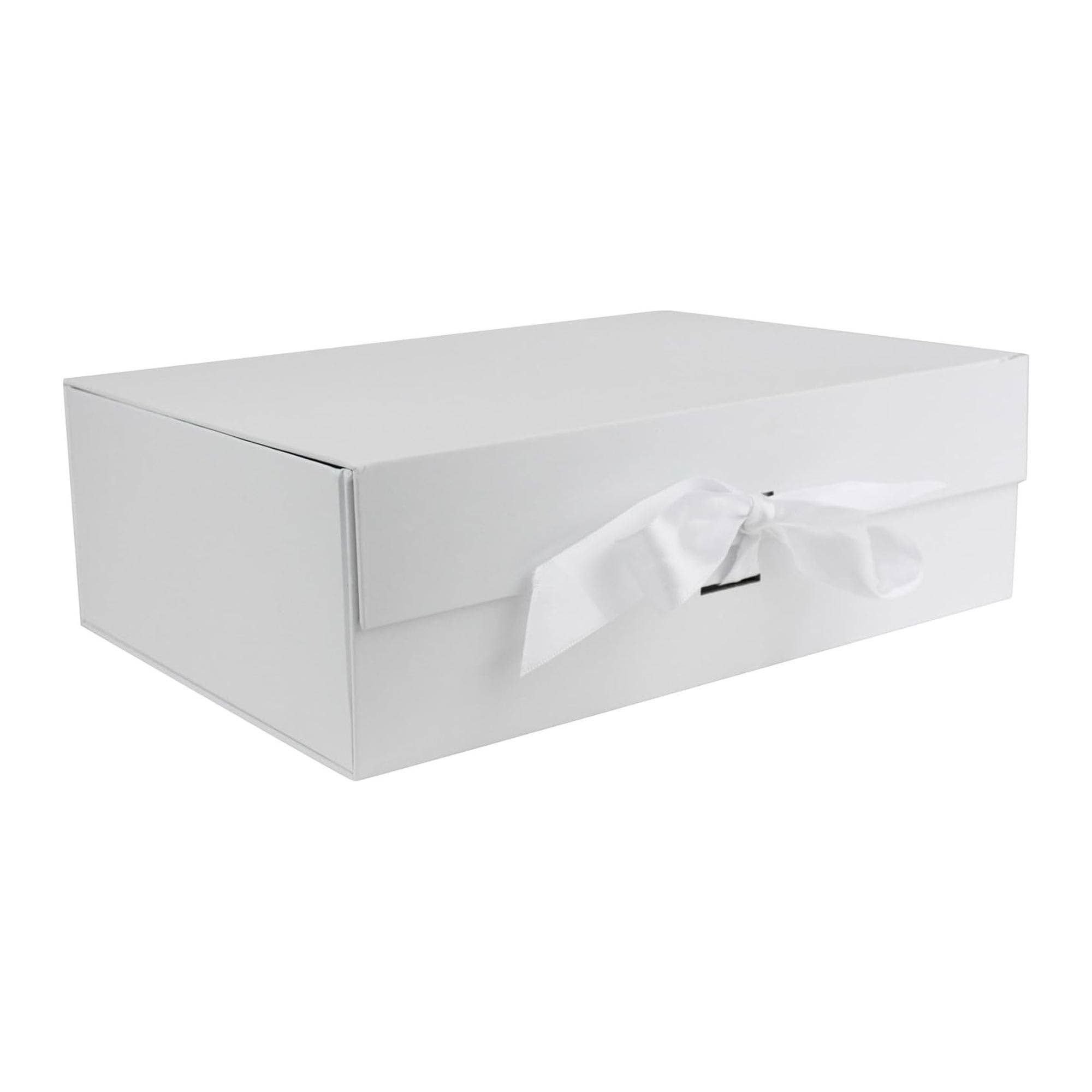 Emartbuy - Venta al por mayor Caja de regalo - Caja de regalo magnética blanca con cinta - Caja individual0