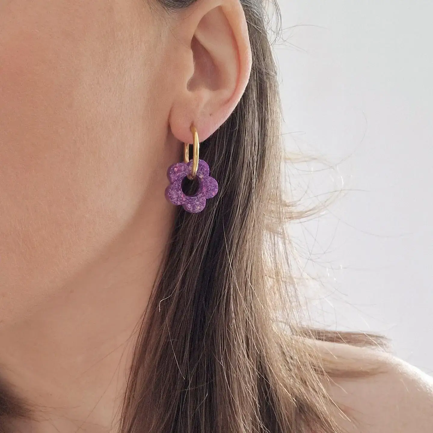 Les Noeuds de Maman - Vente Pince à cheveux – femme - Fleurs pour créole SEULES (sans créoles) couleurs au choix13