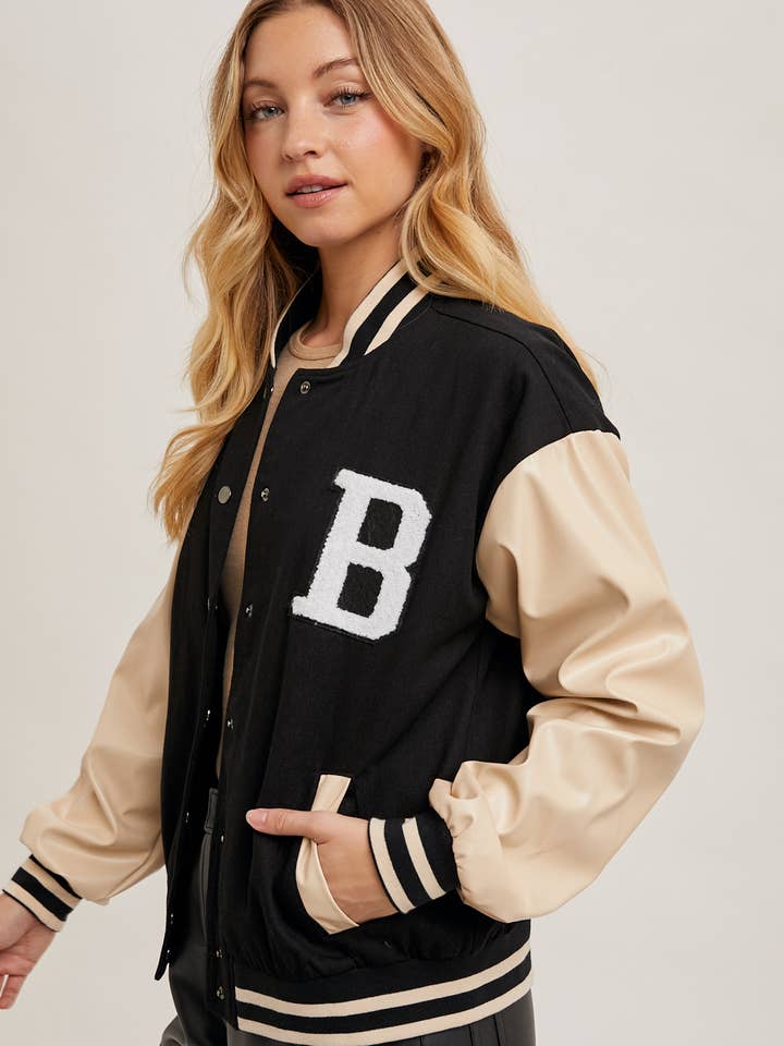 Bluivy - Wholesale Varsity/Baseball Jacket - Women's - COLOR BLOCK VARSITY JACKET3