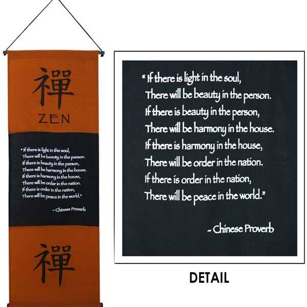 Natures Artifacts Inc - Wholesale Banner - Zen Proverb Banner | Meditation Banner1