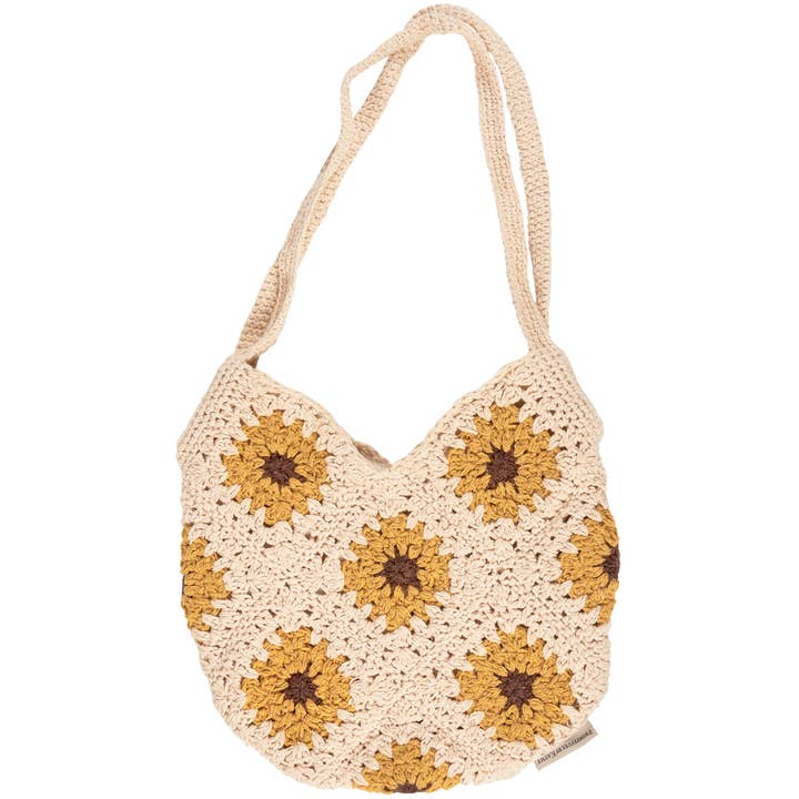 Crochet Sunflower Tote for wholesale by Primitives by Kathy