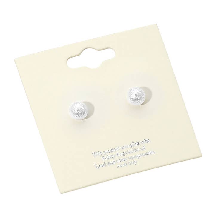 Sensibling Corp. - Wholesale Stud/Post Earrings - 12Pairs - Textured Pearl Stud Earrings4