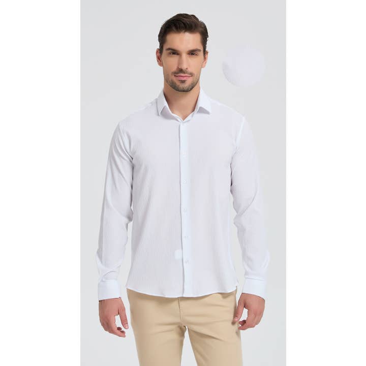 Grégory overhemd van katoengaas - Wit voor wholesale door Yves Enzo