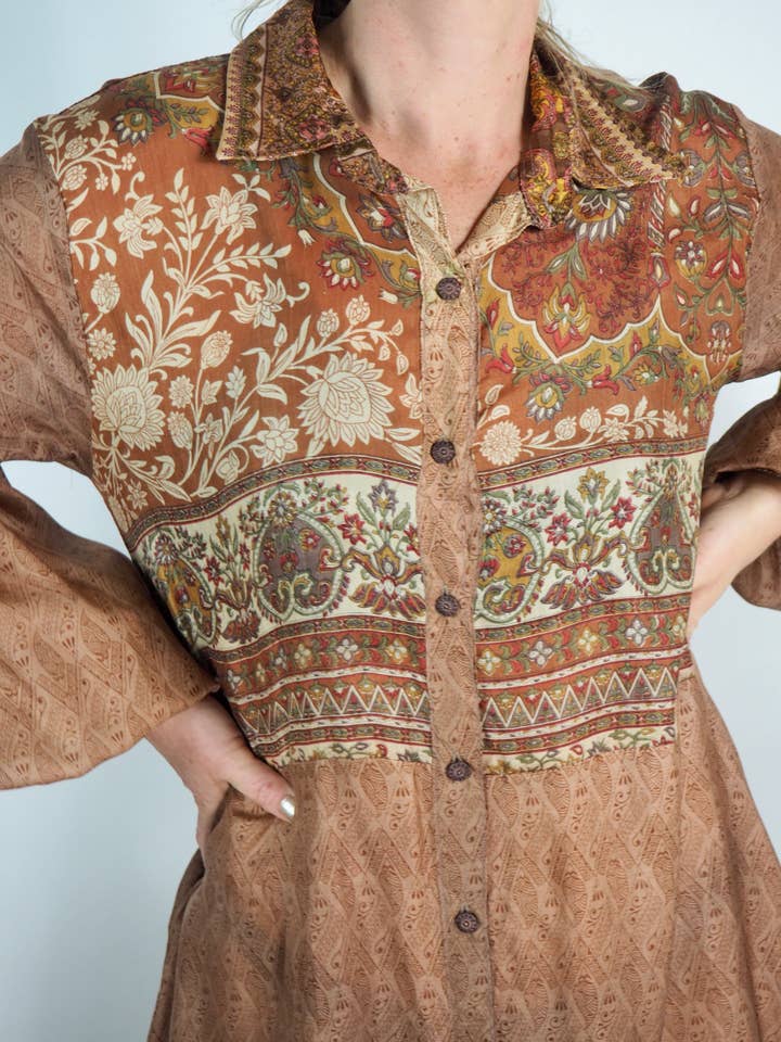 Vagabond Ibiza - Wholesale Dress - Women's - The Lenya Dress– Up-cycled Vintage Sari Dress 50