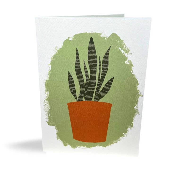 Biglietto di auguri a forma di serpente, divertente biglietto di compleanno con piante, divertenti regali per amici, regali per gli amanti delle piante, biglietti di auguri divertenti per la vendita all'ingrosso da parte di Cactus & Cedar