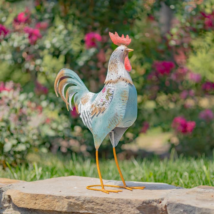 Zaer Ltd. International - Wholesale Outdoor Ornament/Decor - Iron Rooster Figurines- 6 Assorted Styles