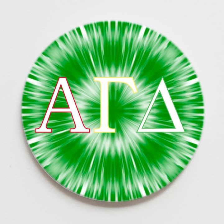 Alpha Gamma Delta Groovy Greek Button - 3.00 inch for wholesale by Good Vibez Collegiate