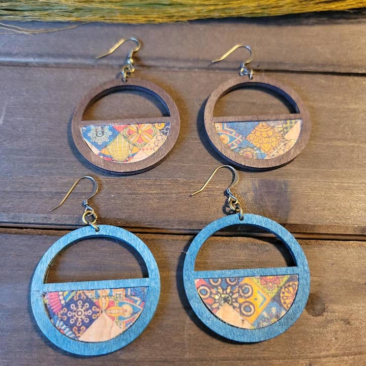 Moroccan Cork Wood Earrings for wholesale by Elskas Designs