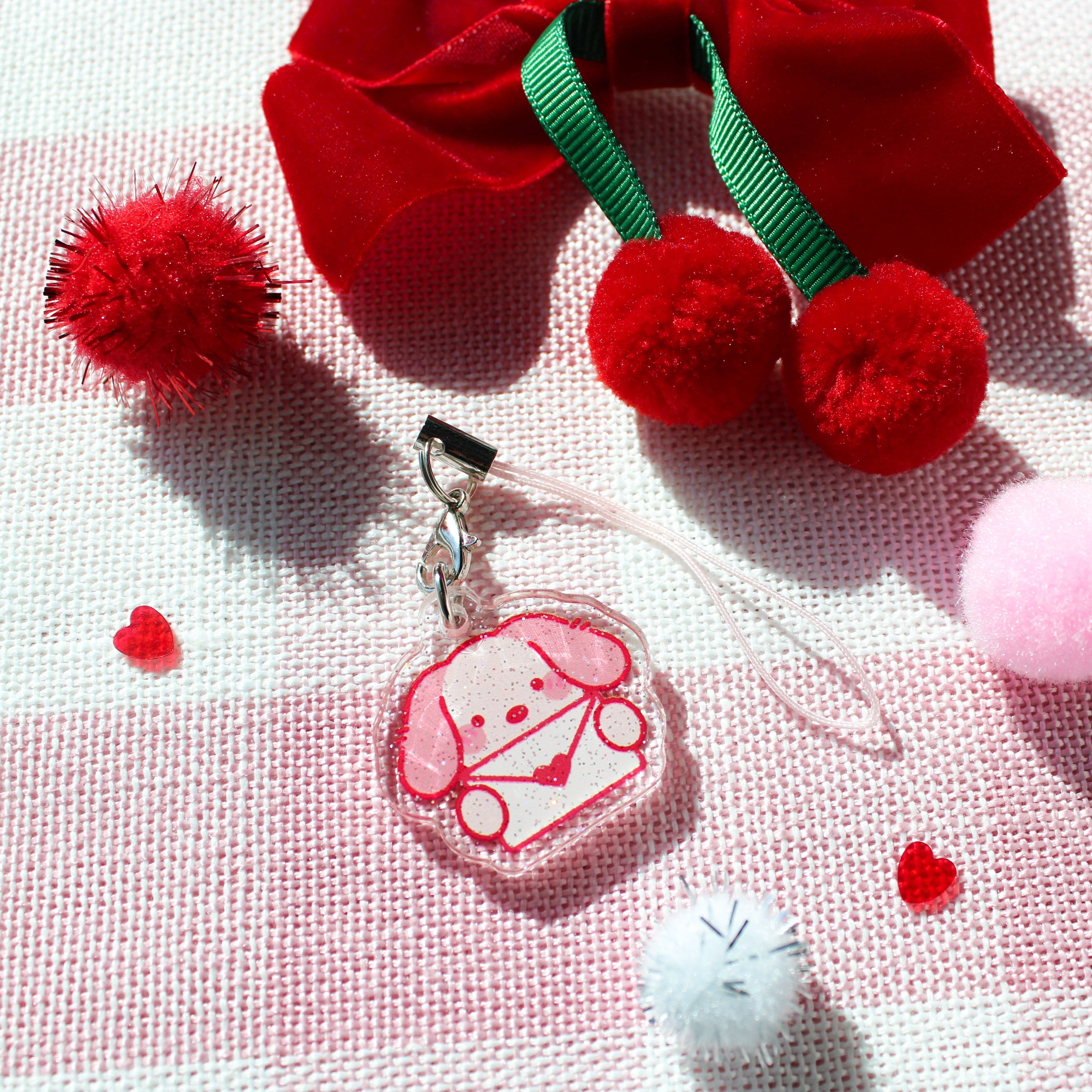 Sam’s Scribbles - Wholesale Keychain - Women's - Mocha Love Letter • Glittery Mini Keychain1