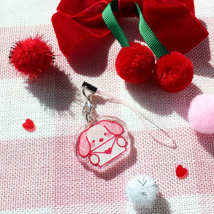 Sam’s Scribbles - Wholesale Keychain - Women's - Mocha Love Letter • Glittery Mini Keychain1