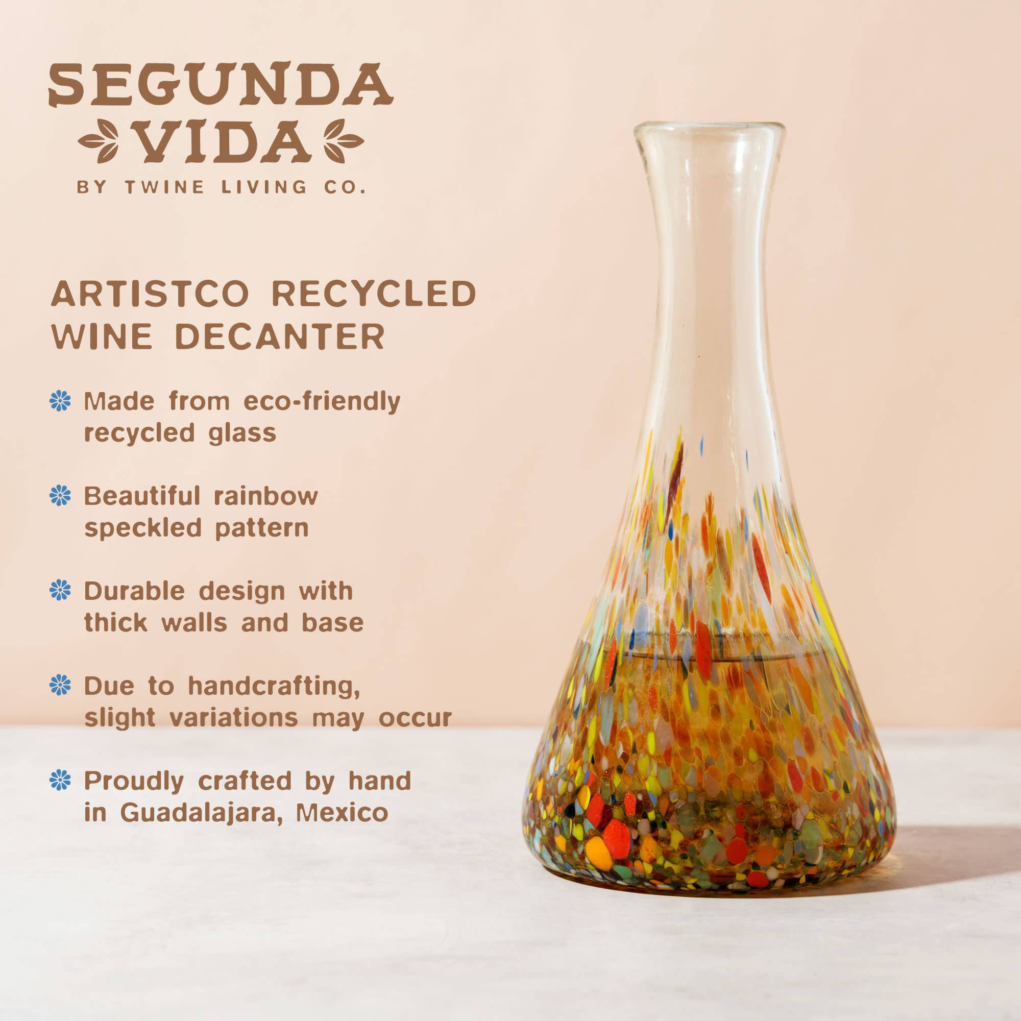Twine - Wholesale Decanter - Segunda Vida Artistico Recycled Glass Wine Decanter4