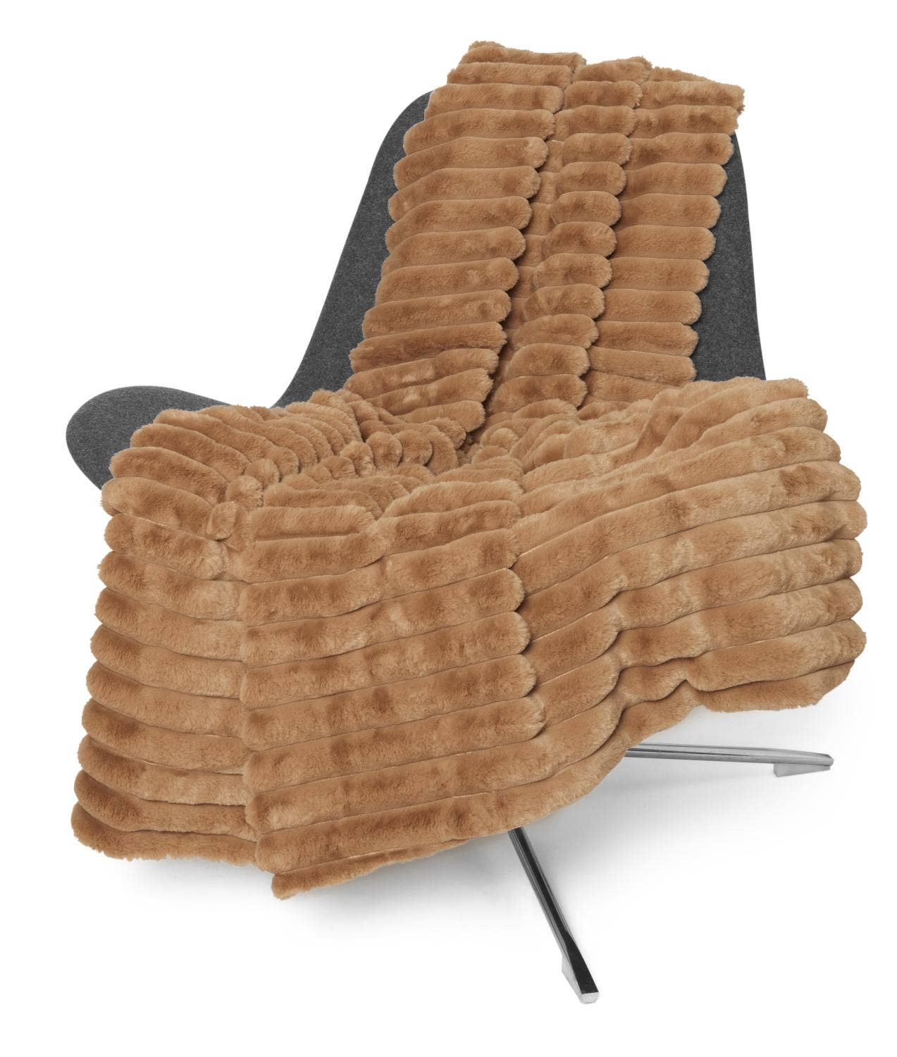 Skinnwille Home - Wholesale Decoratiedeken - Pasen - Gestreepte Deken - Cognac1