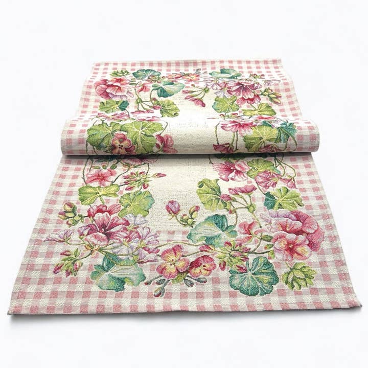 Gobelin Jacquard Löpare, GERANIUM för wholesale av Hesta