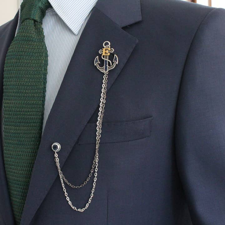 Anchor Letter Chain Broche Gepersonaliseerde letterkraag voor wholesale door COOLMENCLUB