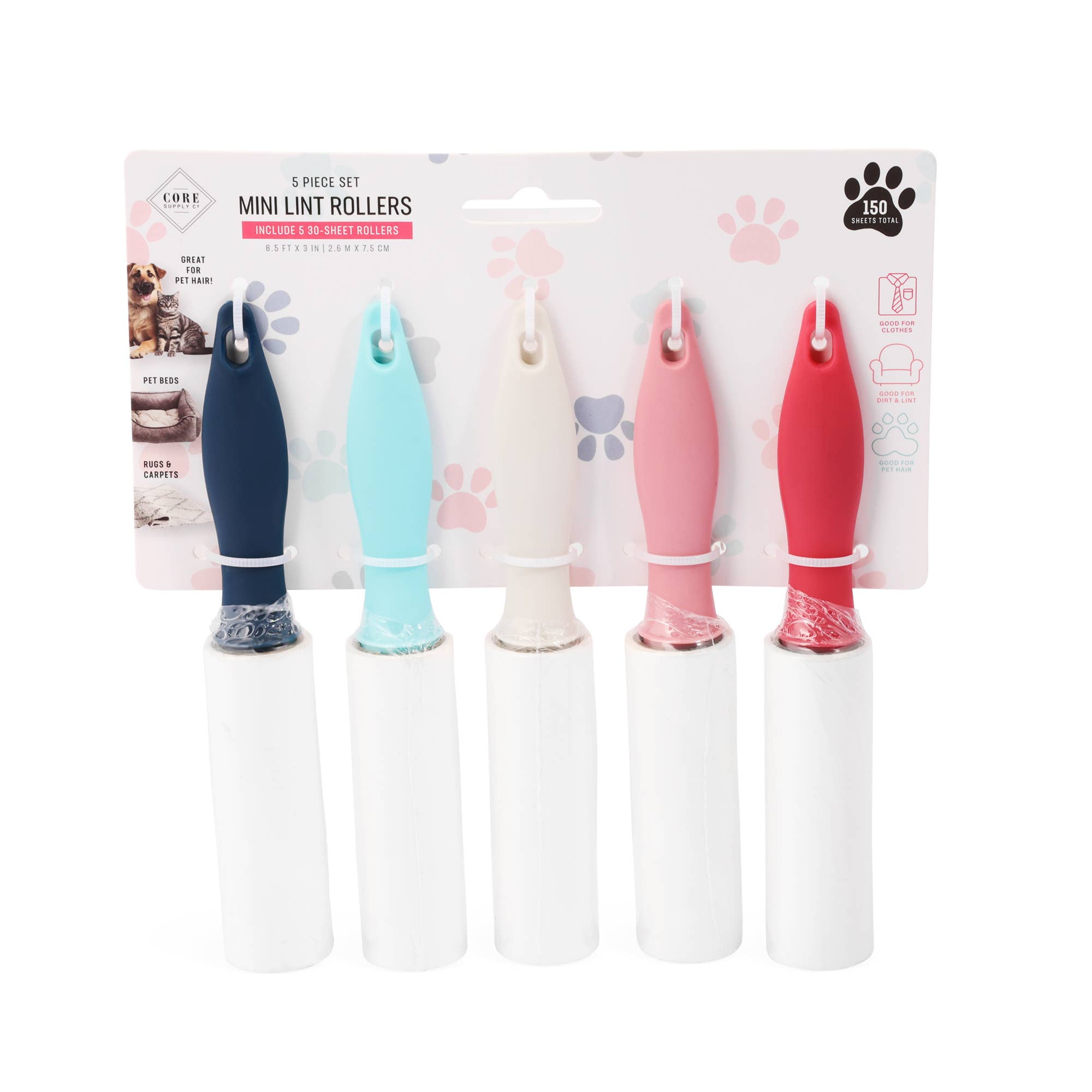 Core Home - Wholesale Lint Roller - 5pc Mini Lint Rollers - Seattle1