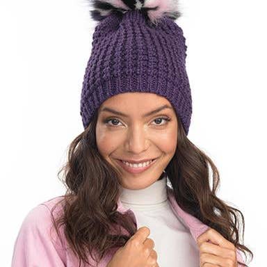 Kyi Kyi - Wholesale Beanie - Women's - Classic Fur - Multi Color Pom18