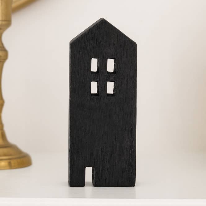 Decorative Sculpture - Black Wood Modern House Decor, 8 in. for wholesale by Sagebrook Home