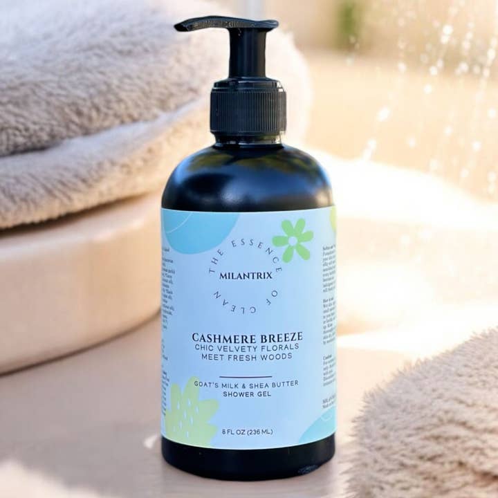 Goat's Milk & Shea Butter Shower Gel 8oz - Cashmere Breeze for wholesale by Milantrix
