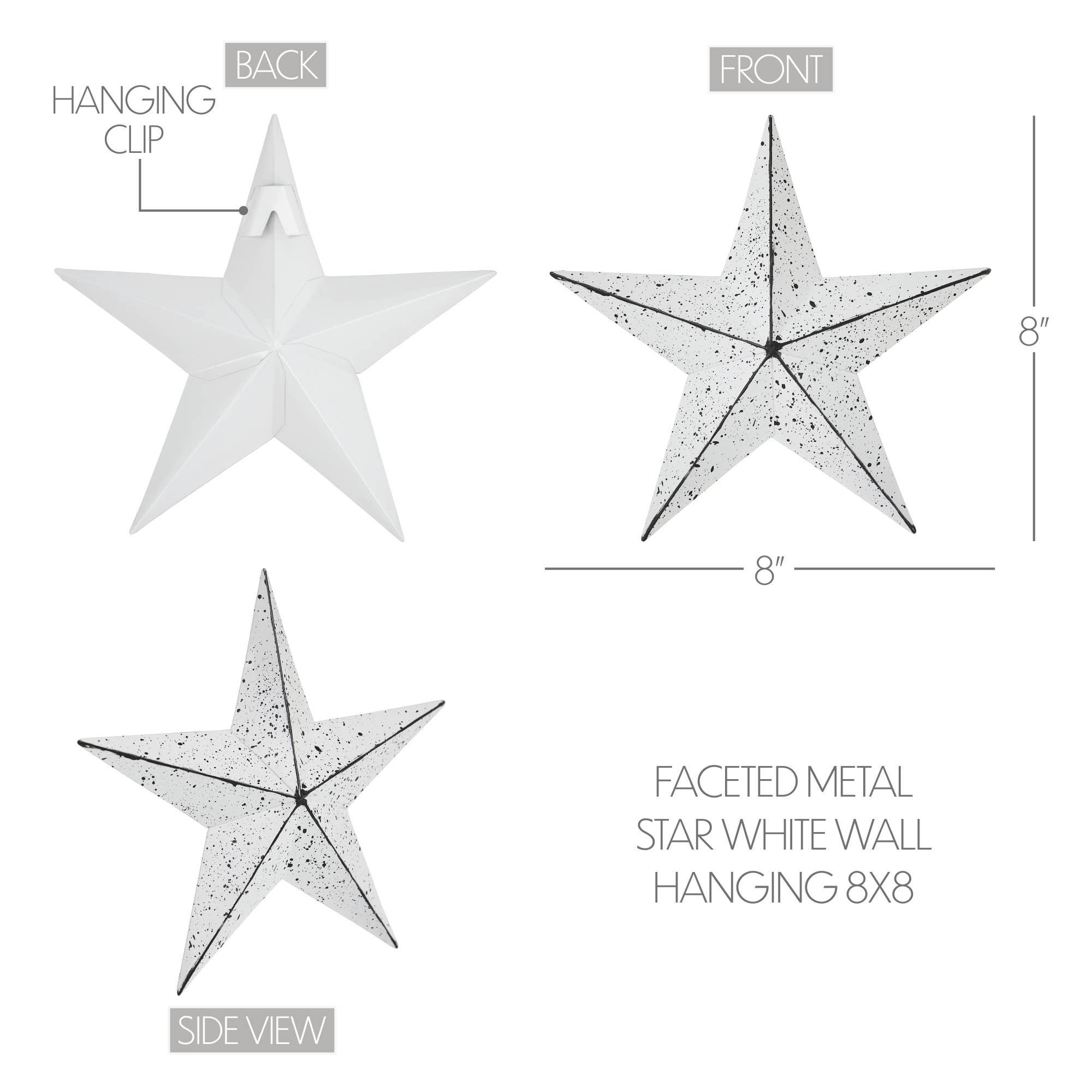 VHC Brands - Wholesale Wall Accent - Metal Star Speckled White Distressed 8x84