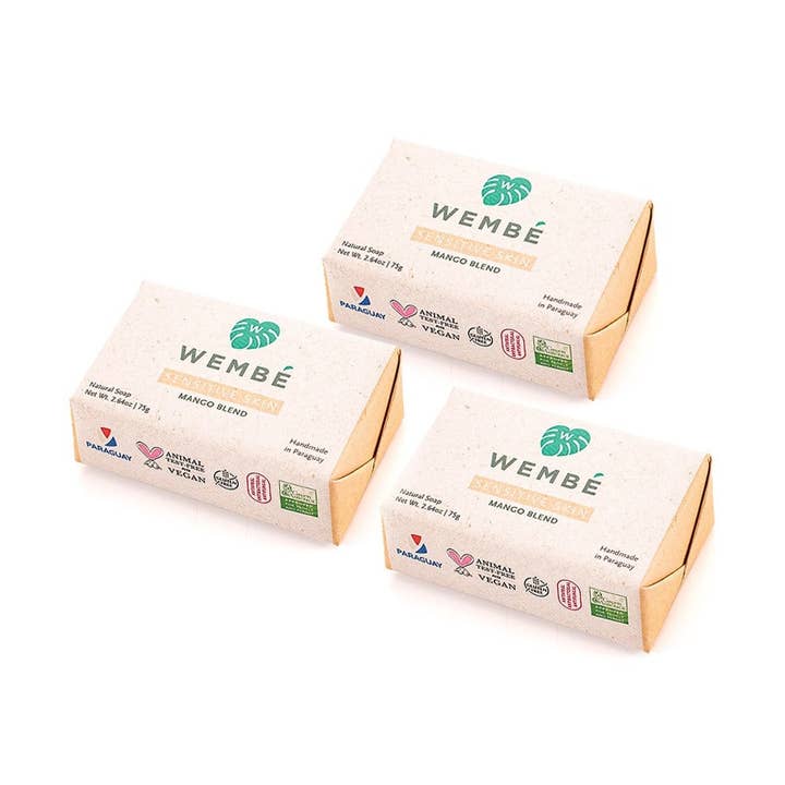 Savon durable végétalien fait main WEMBE Mango Sensitive Skin pour la vente par WEMBE USA