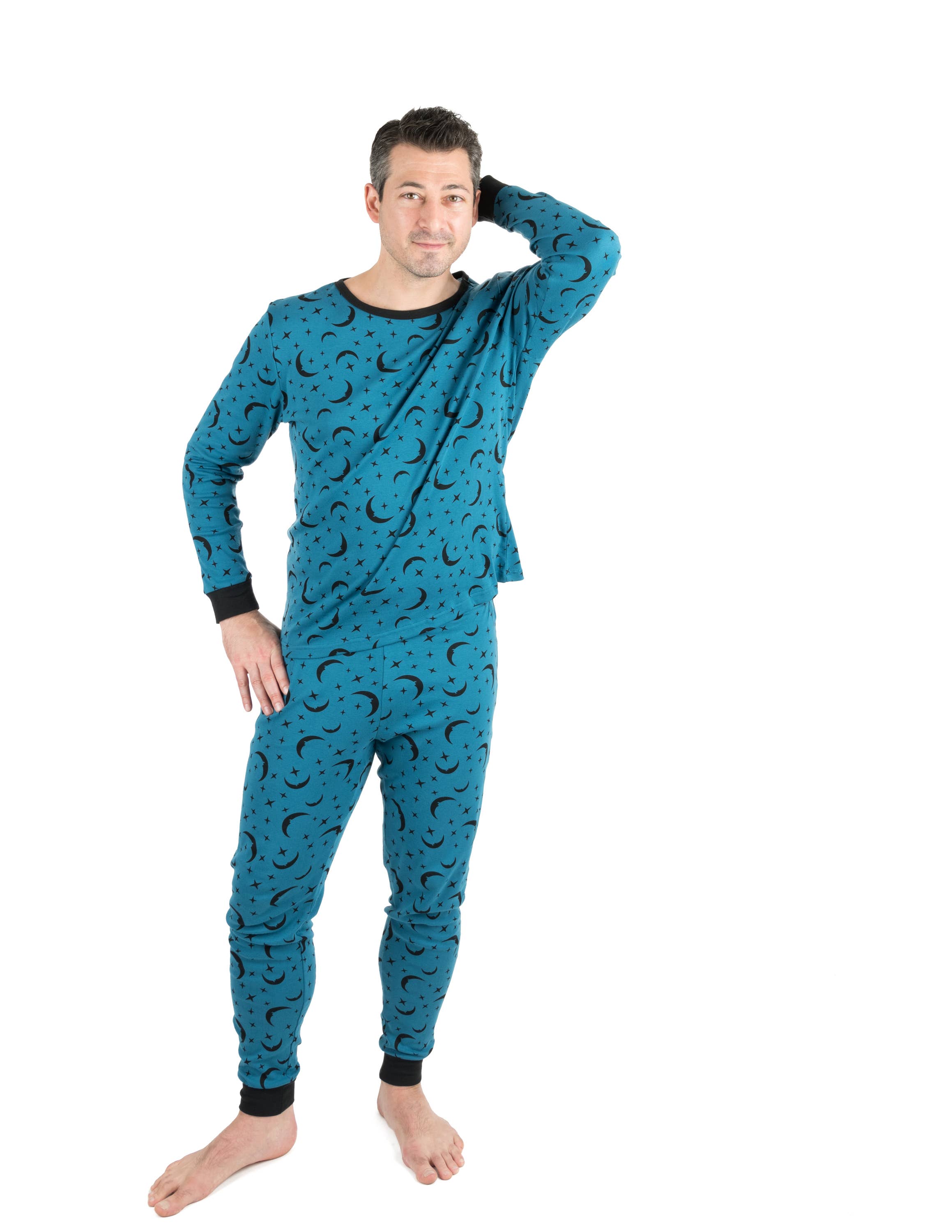 Leveret Pajamas - Wholesale Sleepwear Set - Men's - Mens Two Piece Cotton Pajamas Print3