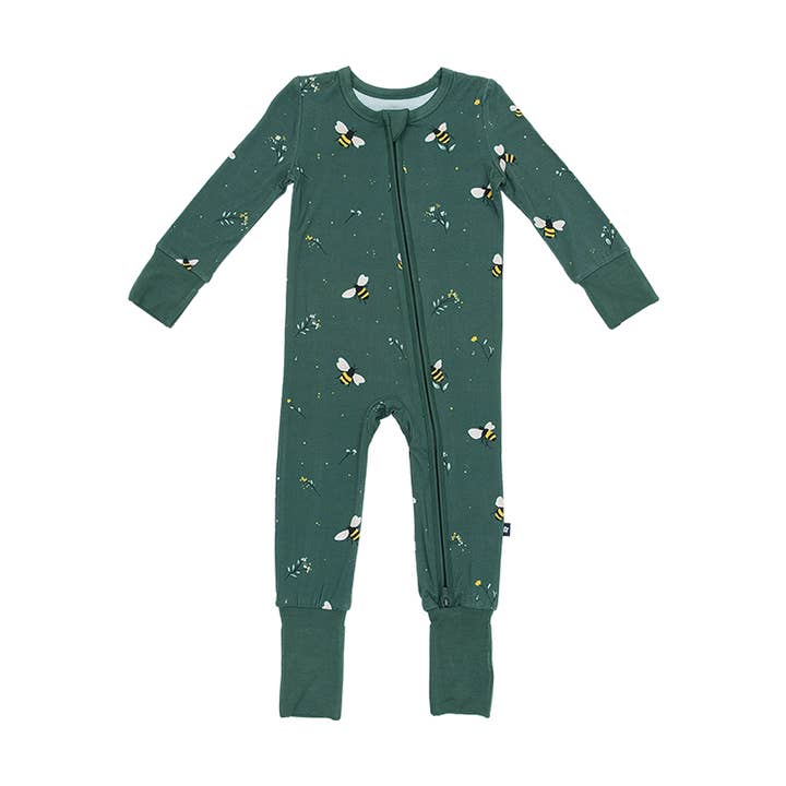 Convertible Footed Romper in Busy Bee for wholesale by Larkspur Baby