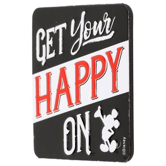 Open Road Brands, LLC - Wholesale Sign - Mickey Mouse Get Your Happy On Embossed Metal Magnet1