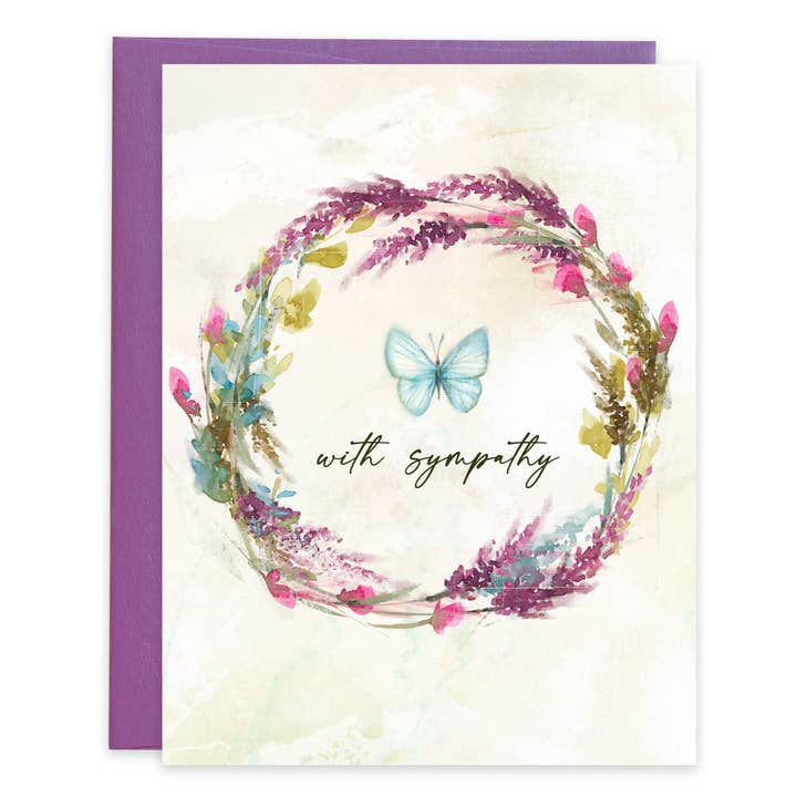 GINA B DESIGNS – wholesale Sympathy card – With Scripture Sympathy Greeting Card - Hope Wreath