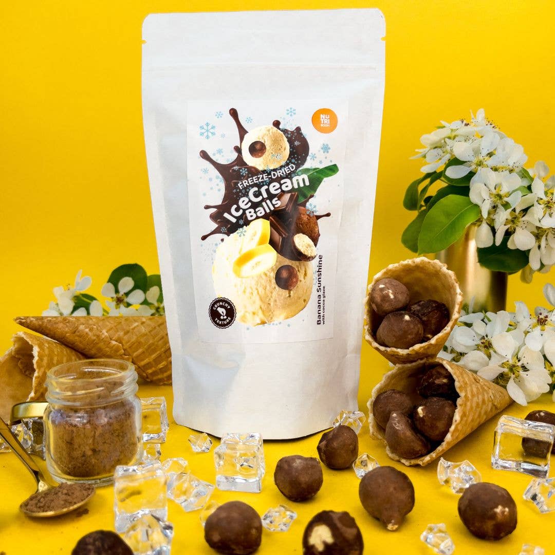 NutriBoom - Vente Glaces/sorbets - Boules de crème glacée lyophilisée Banane Sunshine 45 g11