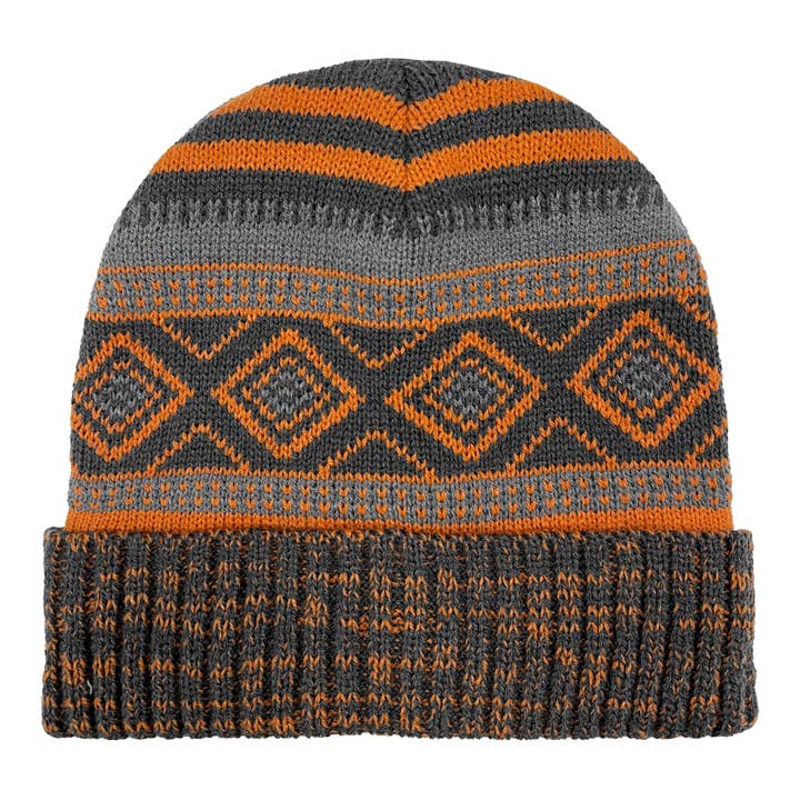 Grand Sierra - Wholesale Kids Hat - Kids - Boys Marled Fair Isle Cuff Hat - 572122