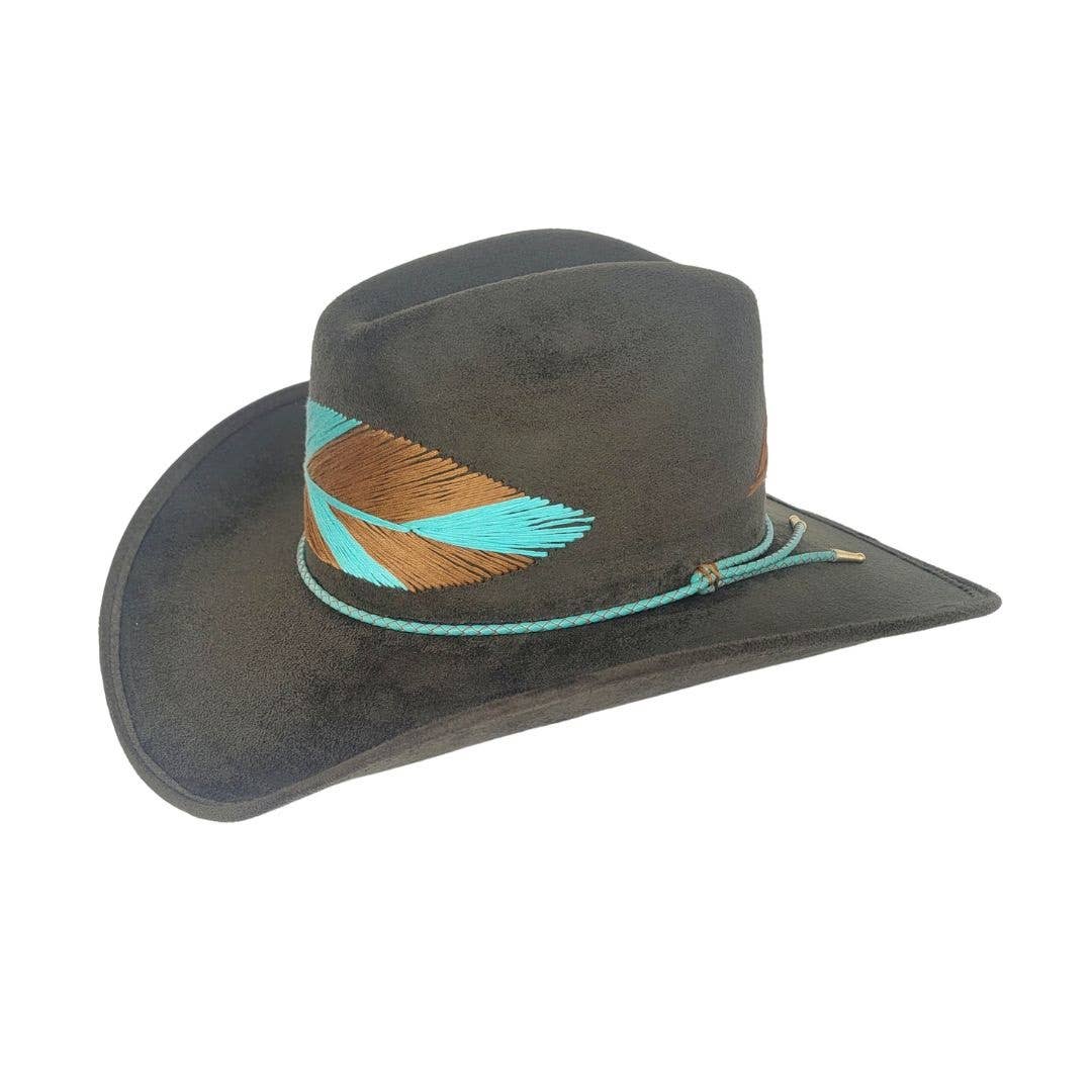 grün Presley Cowboyhut aus Polyester-Veloursleder, grün für den Großhandel auf Faire6