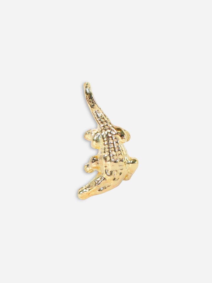Alligator Threaded Flat Back Earring | Single for wholesale by Porter Lyons