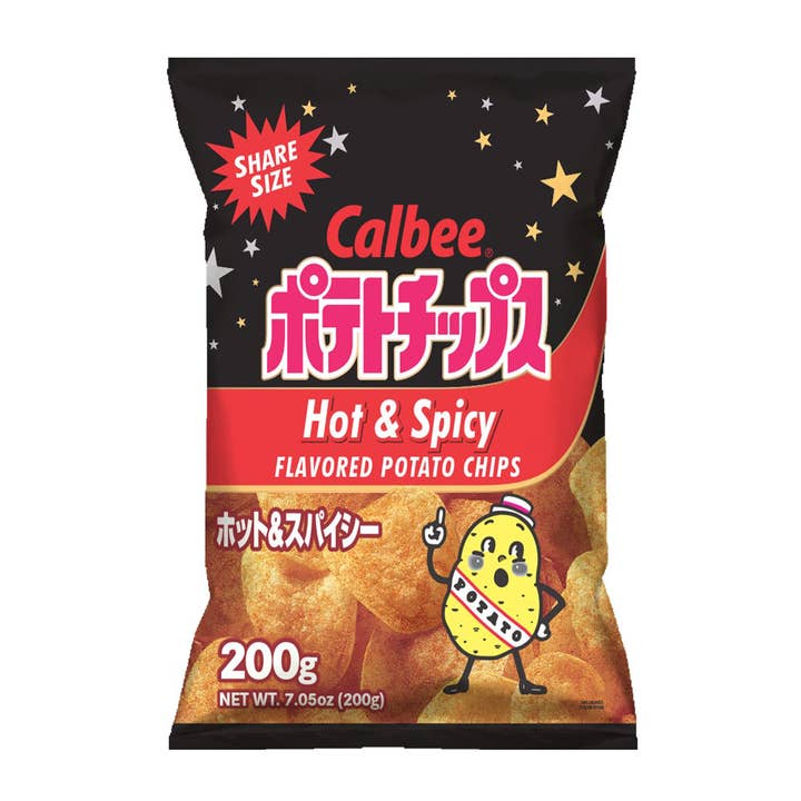 Chips de pommes de terre japonais Calbee Hot & Spicy 12/7,05OZ pour la vente par L&F Universal Goods