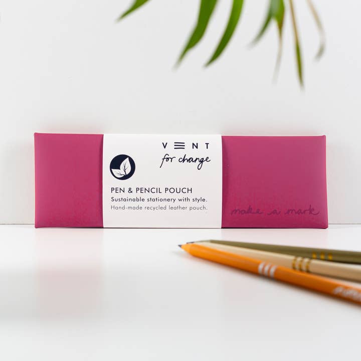VENT for Change - Wholesale Pencil Case/Pouch - Pen / Pencil Pouch Recycled Leather - Pink0