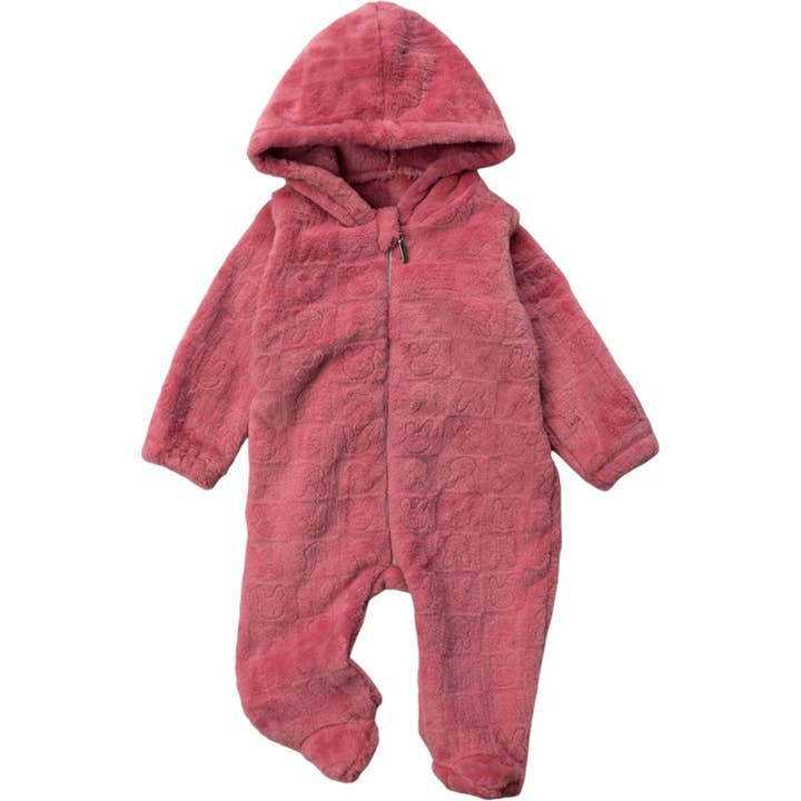 Baby hooded overall with foot made of cotton for wholesale by Cheeky Nomads