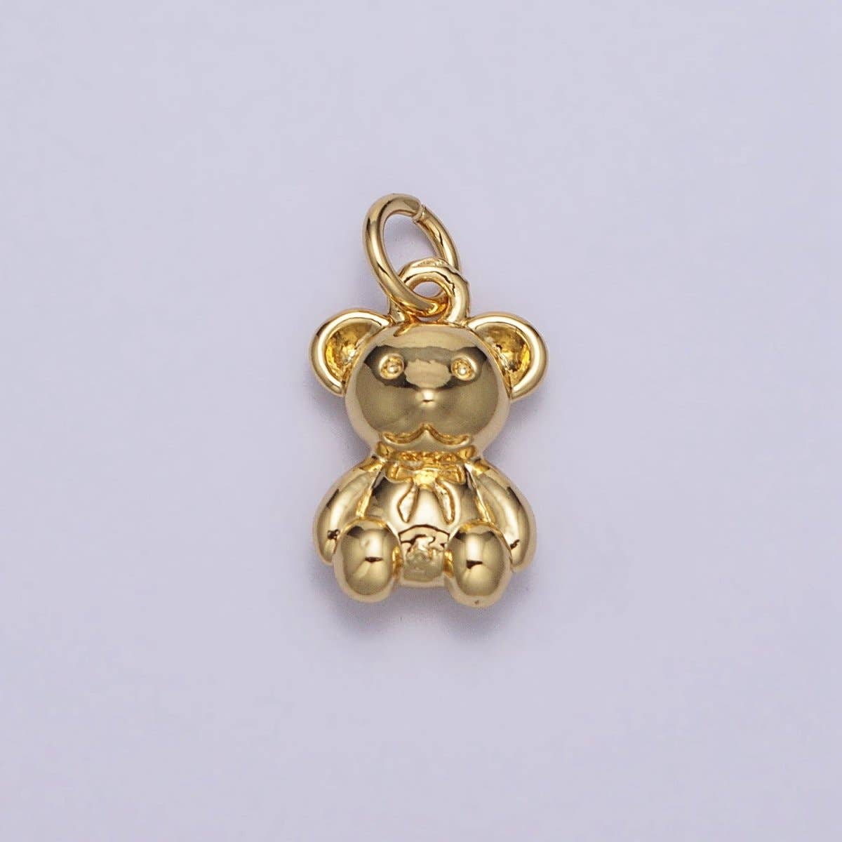 Aim Eternal - Wholesale Individual Charm/Pendant - Gold Teddy Bear Animal Minimalist Mini Add-On Charm | AC2150