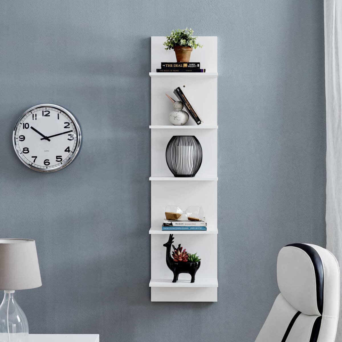 Danya B - Wholesale Wall Mounted Shelf - Five-Tier Wide Column Wall Shelf8