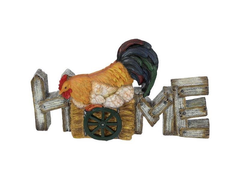 Cubby House by Malmar - Wholesale Decorative figurine - 43cm Farmyard Home Sign With Rooster