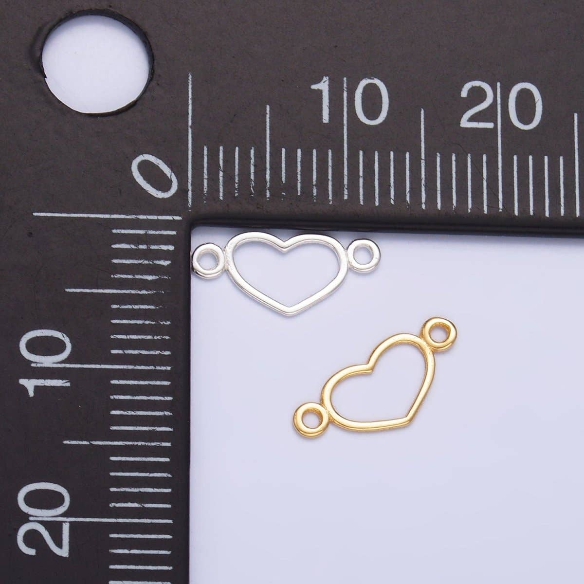 Aim Eternal - Wholesale Craft Supplies - S925 Sterling Silver 5.5mm Open Heart Connector in Gold & Silver | SL-6144