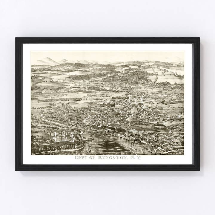 Vintage Map of Kingston, New York 1875 for wholesale by Ted's Vintage Art