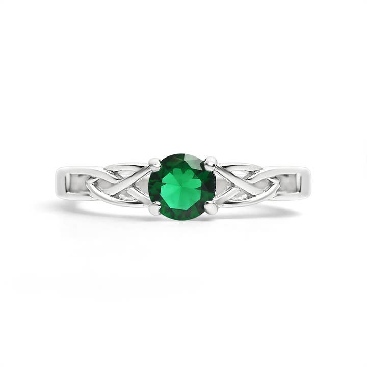 WJW - Wholesale Single Stone/Solitaire Ring - Stainless Steel CZ Stone Celtic Ring8