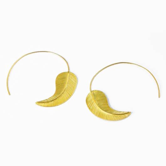 Feather Pull Through Earrings for wholesale by Kipepeo