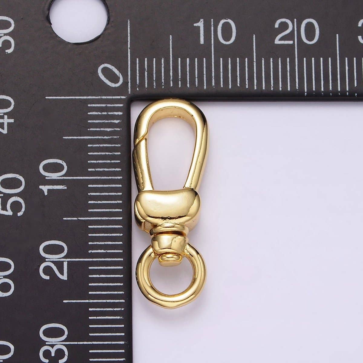 Aim Eternal – wholesale Clasp – 14K Gold Filled 25mm Oblong Push Snap Gate Triggerless Swivel Closure | Z-6051